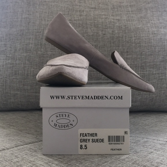steve madden feather grey suede